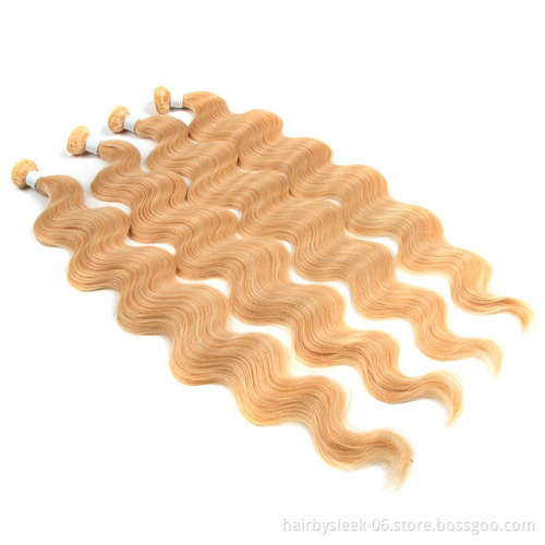 REBECCA 18~36 inches 100g Body Wave Ombre Brown 613 Blonde Synthetic Hair Extensions Ponytail Hair Bundles Synthetic Hair Weave